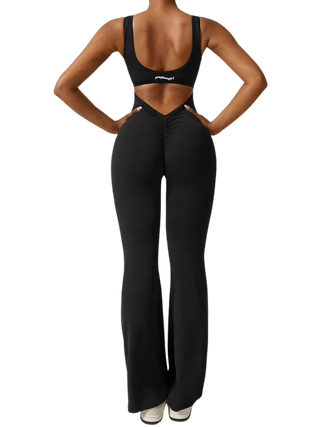 The Glow Jumpsuit Open-Back with Scrunch Booty | Black